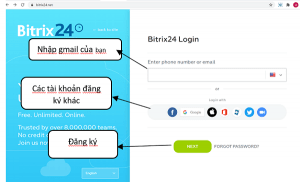 Bạn có thể đăng ký tài khoản Bitrix24 Demo của riêng mình.