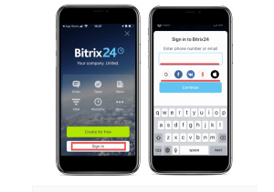 Tải phần mềm Bitrix24 và cài đặt trên điện thoại.