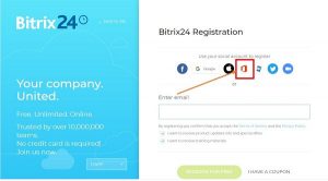 Giao diện đăng nhập vào tài khoản Bitrix24